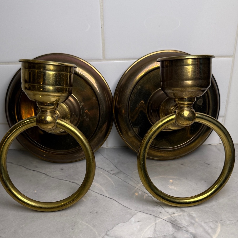 Vintage Brass Wall Candle  Sconces